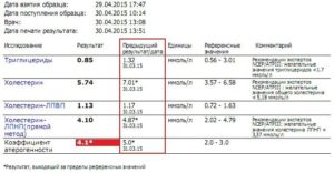 Расшифровка анализа крови на холестерин. Обозначение холестерина в биохимическом анализе крови