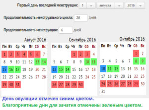 Составить график овуляции. Калькулятор овуляции для расчета дня зачатия