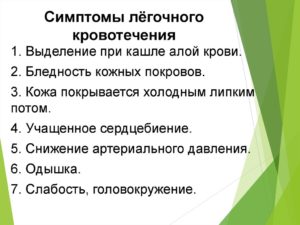 При легочном кровотечении не следует. Легочное кровотечение: причины, симптомы, формы, лечение. Легочное кровотечение: неотложная помощь и алгоритм действий