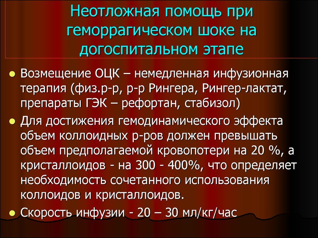 Оказание неотложной помощи при геморрагическом шоке. Неотложная помощь при геморрагическом шоке. Причины и признаки явления